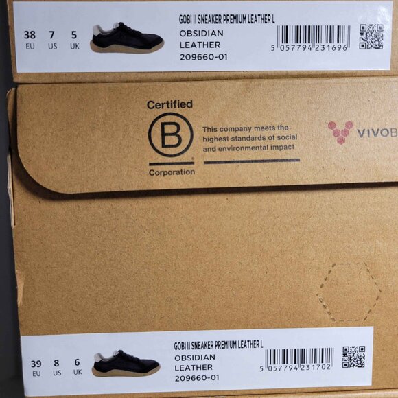Vivobarefoot Womens Gobi II Premium Leather Sneaker in Obsidian - Picture 5 of 13
